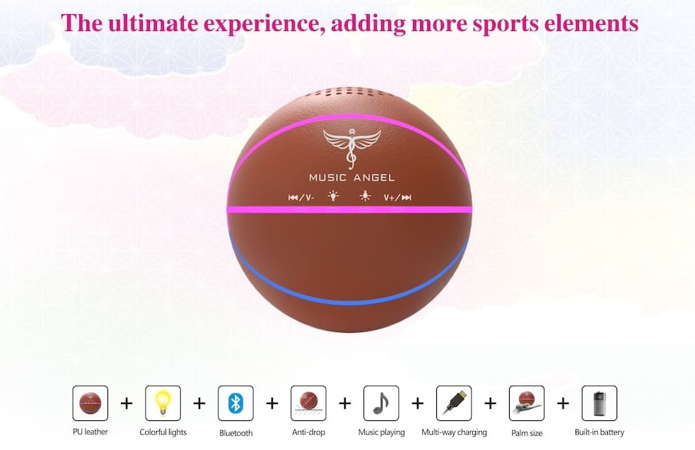 skaļrunis ar Bluetooth basketbola bumbu