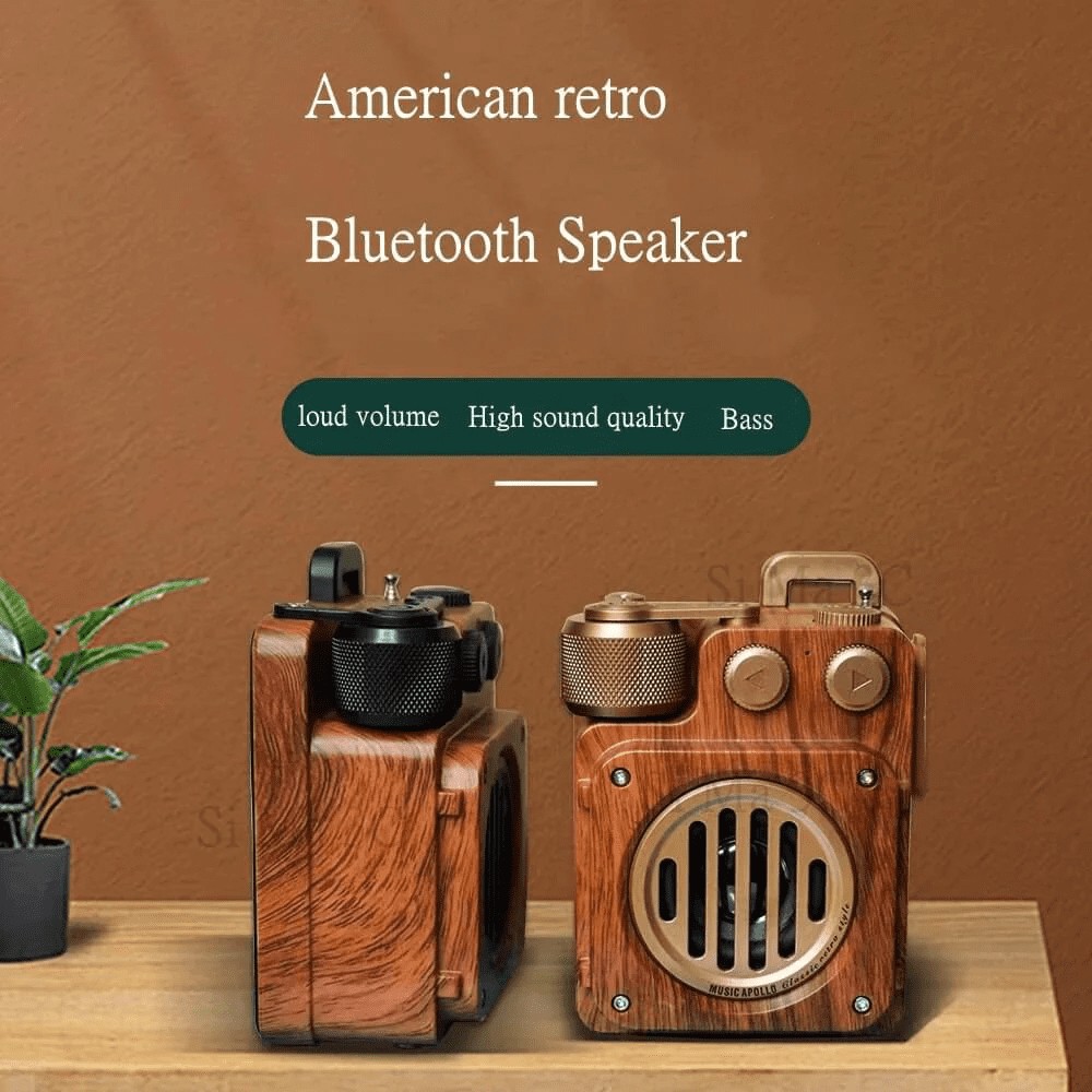 bezvadu radio uztvērējs retro radio koka vintage stilā