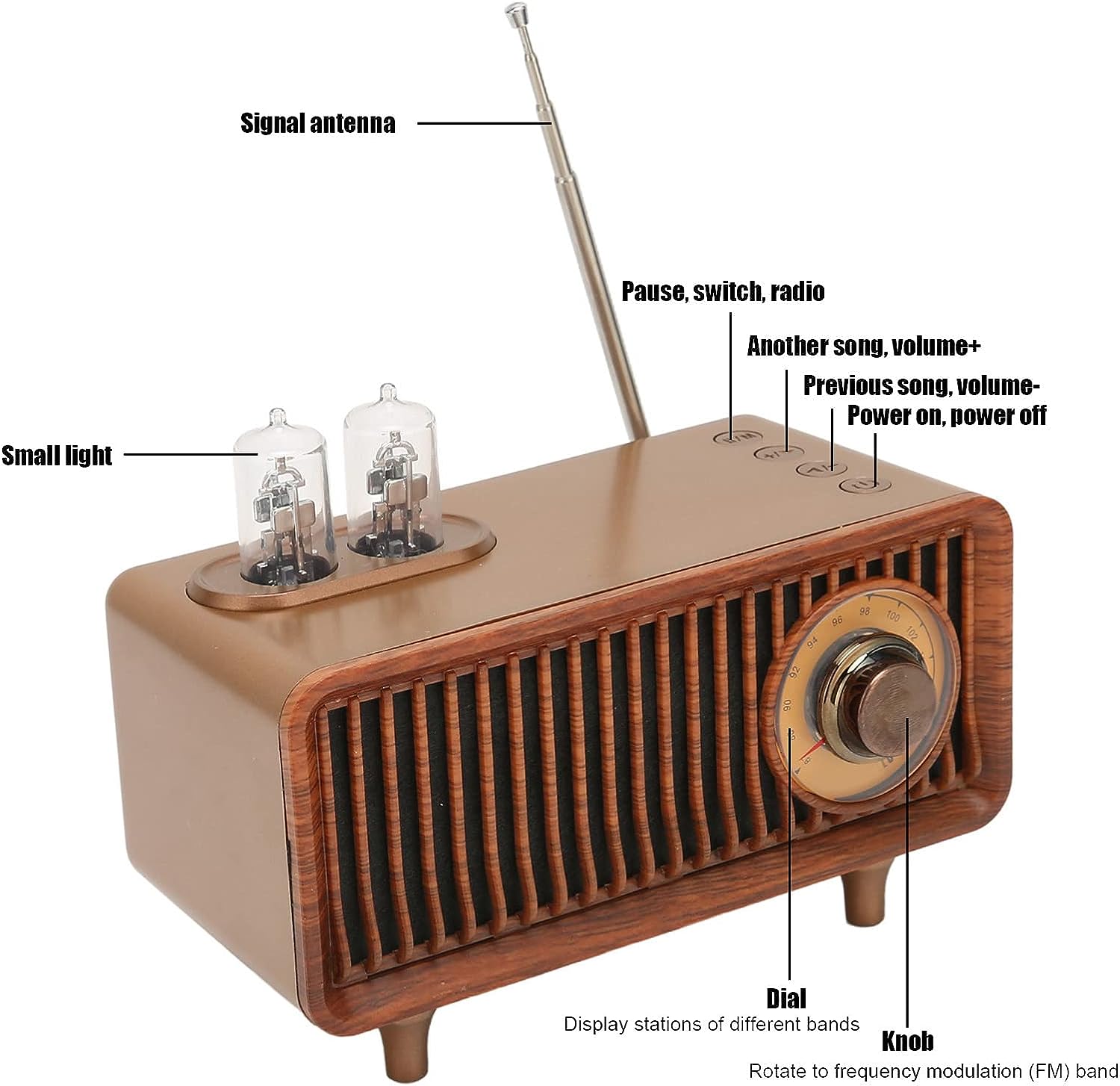 Daudzfunkcionāls retro vintage radio atskaņotājs