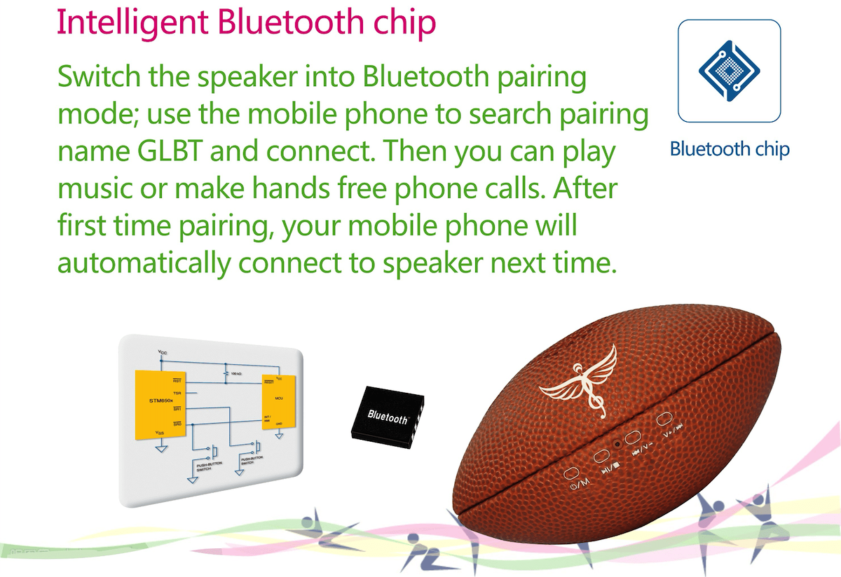 skaļrunis amerikāņu futbola bumbas formā Bluetooth mini portatīvais skaļrunis