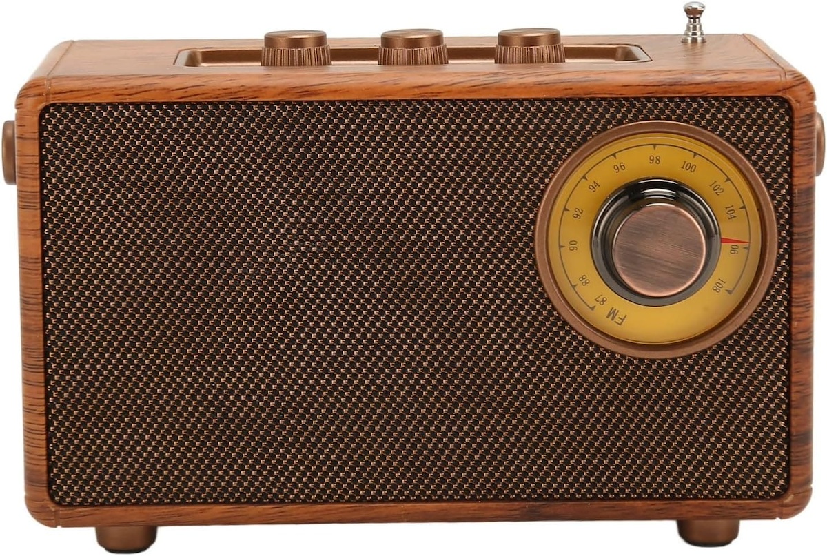 retro radio vecā stila izgatavots no koka vintage mini mazs