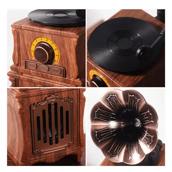 fonogrāfs gramofons mini bluetooth retro radio