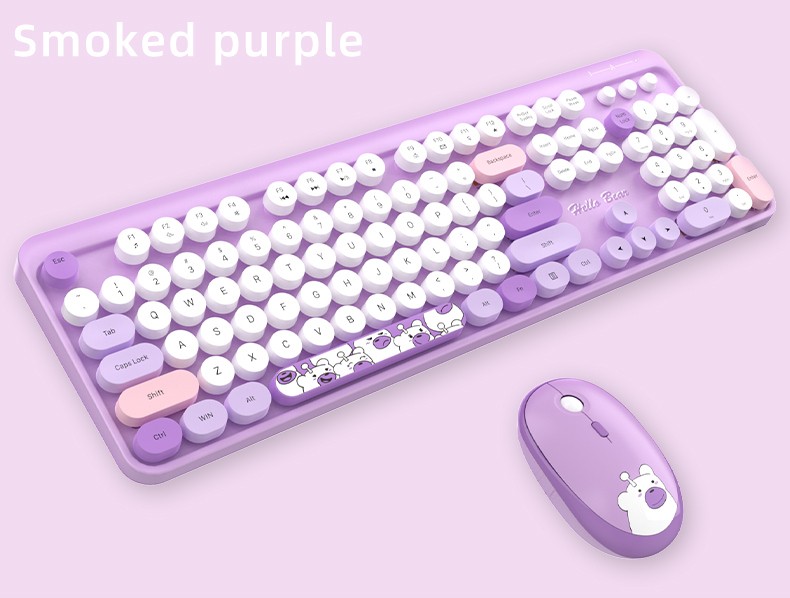 pele un tastatūra violeta bezvadu wifi meitenei