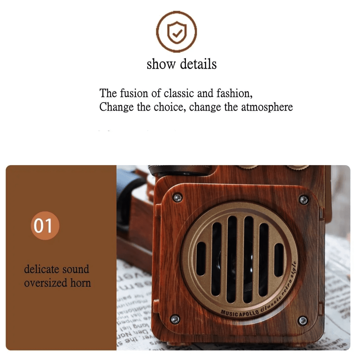 radio izgatavots no koka vintage retro uztvērēja dizaina