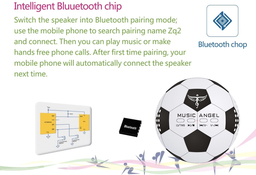Bluetooth skaļrunis datora mobilā tālruņa bumbiņai
